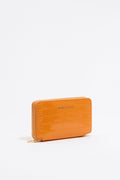 Orange mock croc horizontal wallet