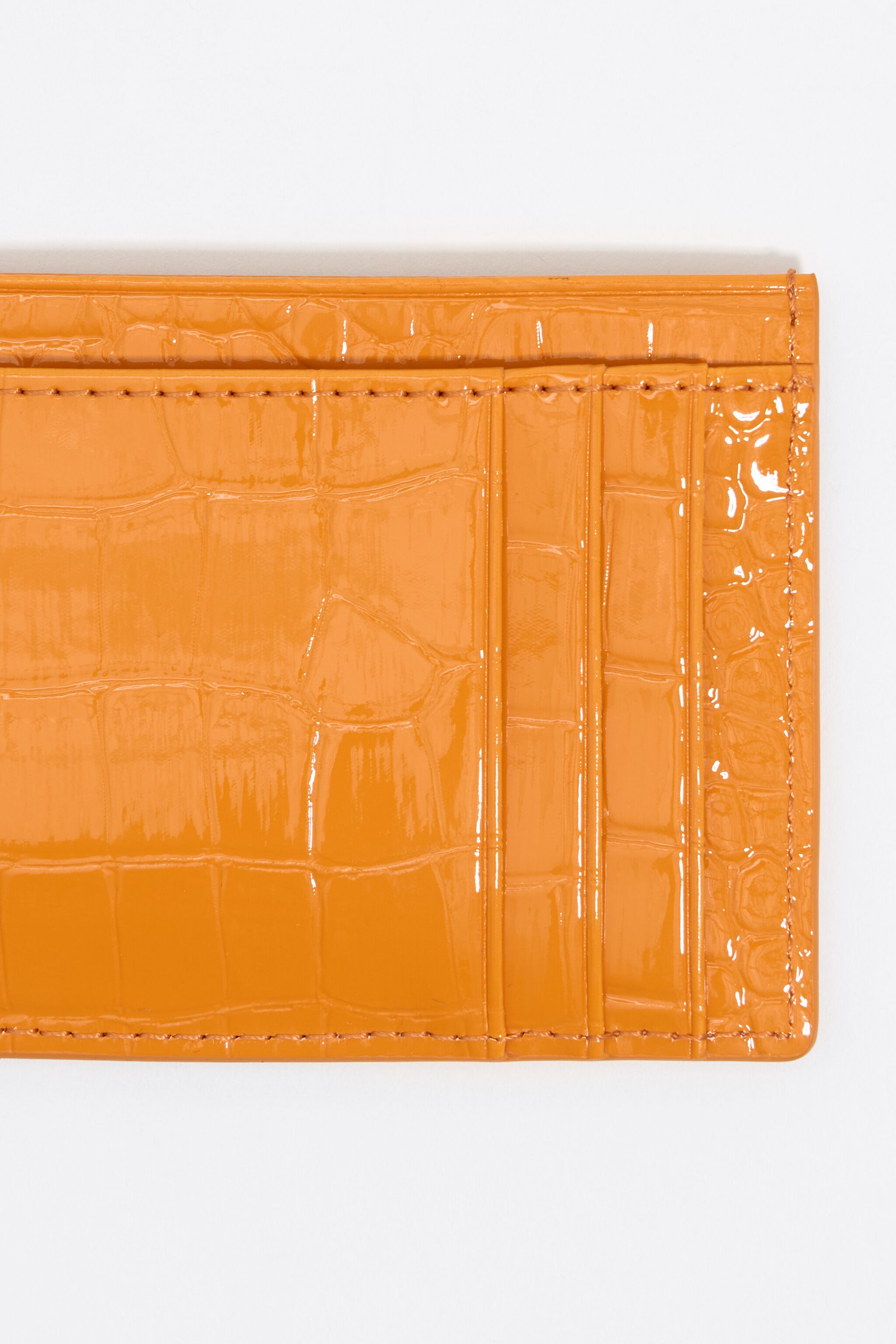 Tangerine mock croc card holder