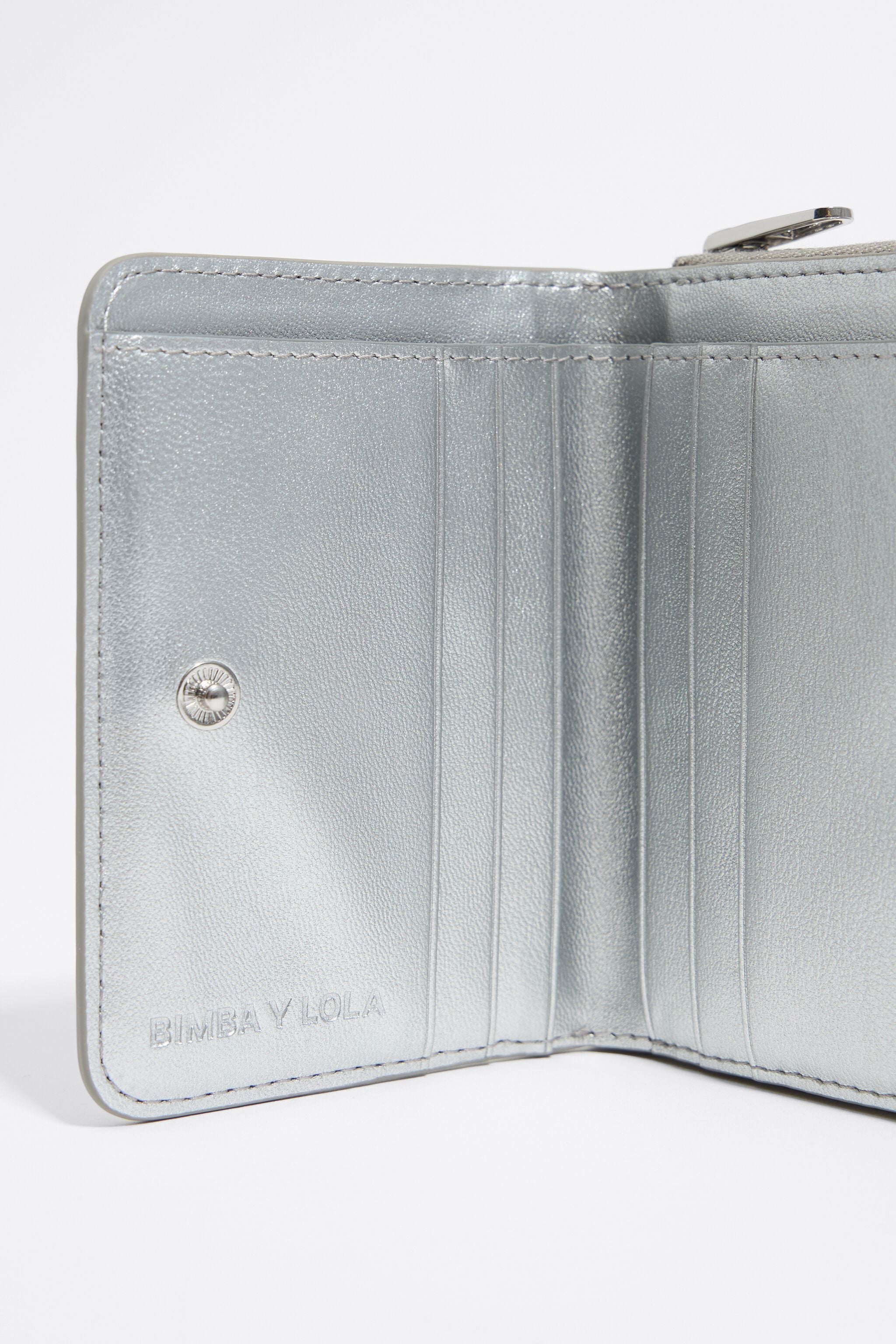 Silver mock croc BIMBAYLOLA.COM card holder