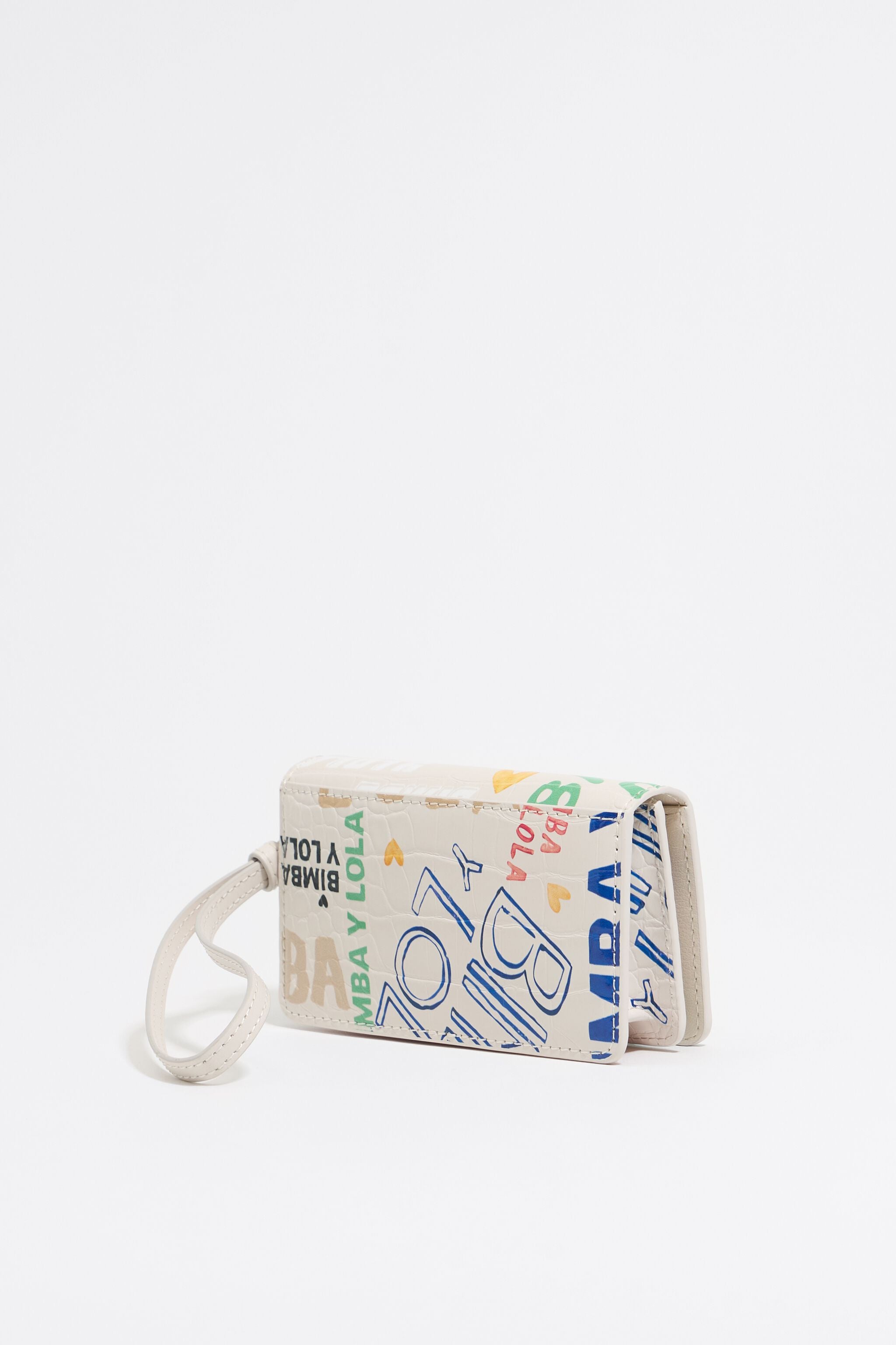 Ivory mock croc BIMBA logos coin purse