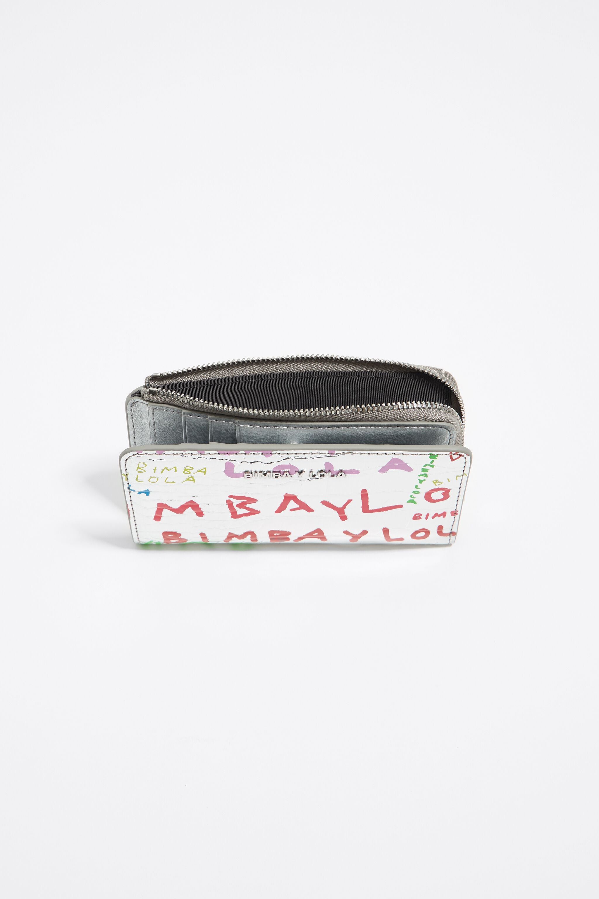 Silver mock croc BIMBAYLOLA.COM purse
