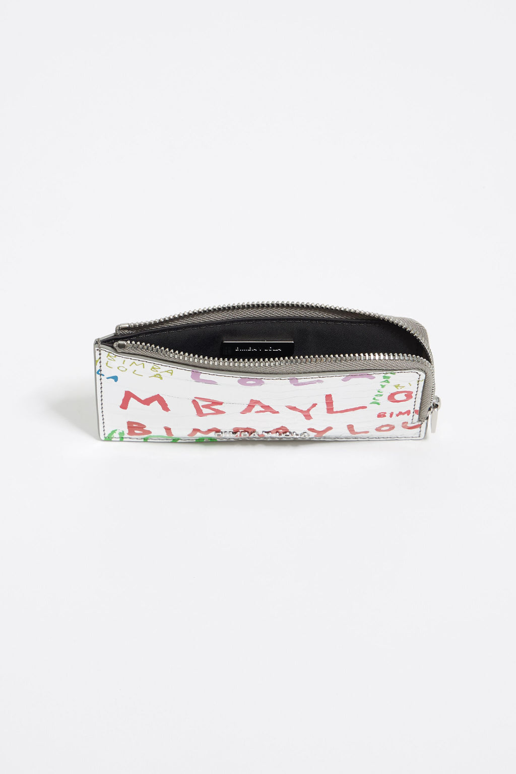 Silver mock croc BIMBAYLOLA.COM card holder/coin purse