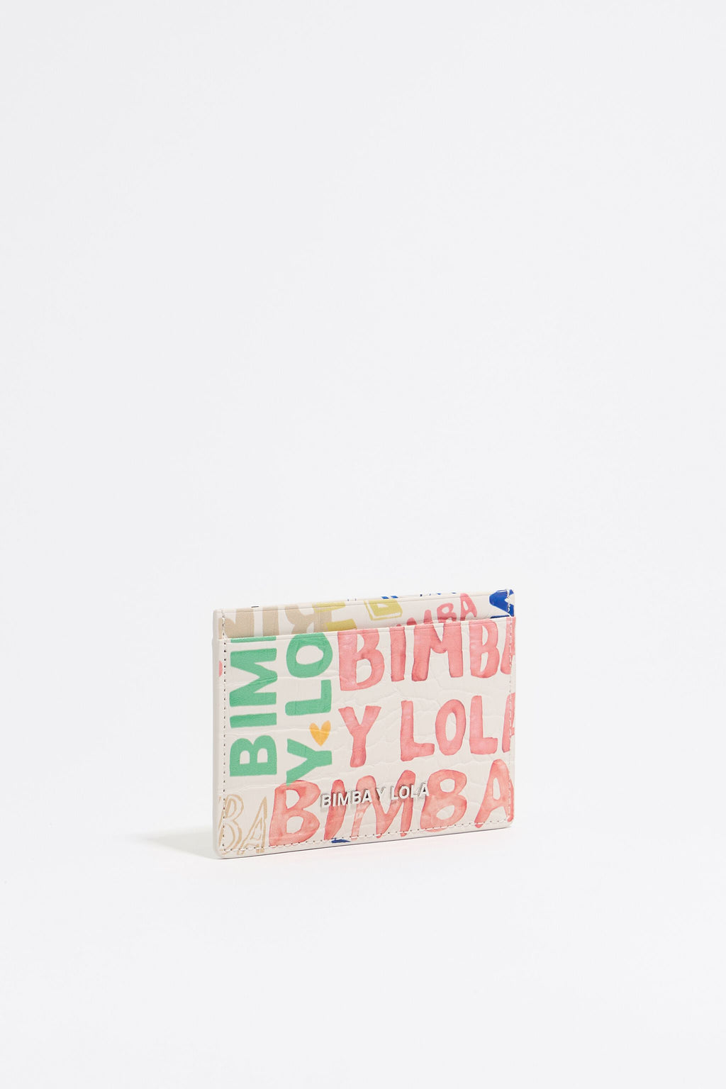 Ivory mock croc BIMBA logos card holder