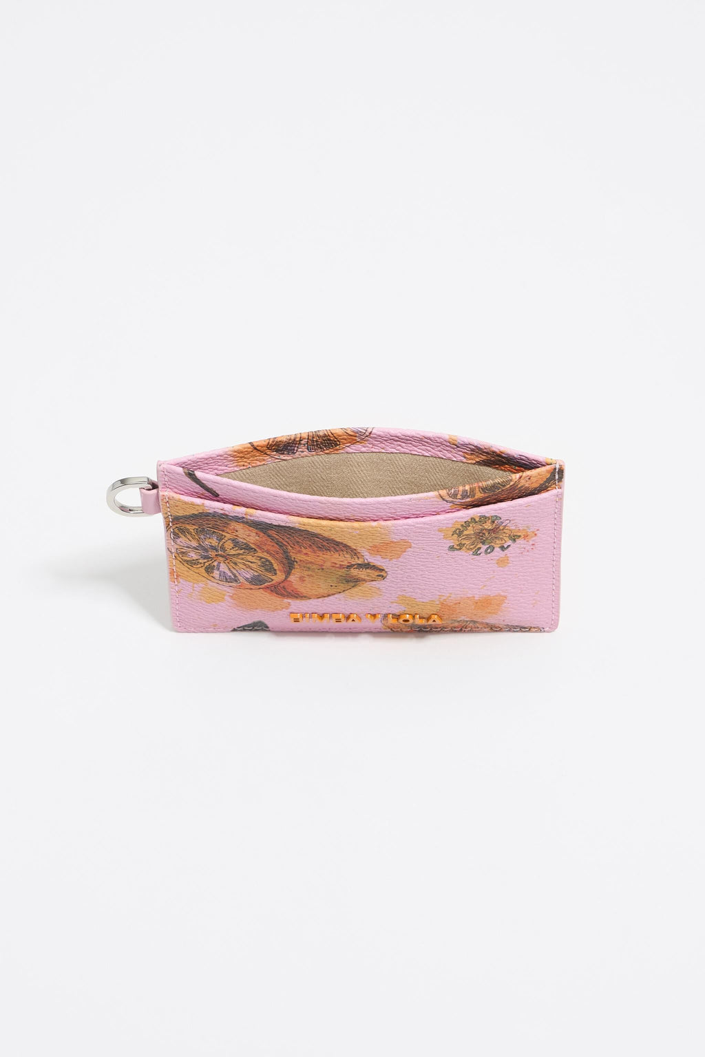 Pink Lemons pebbled card holder