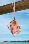 Pink Lemons pebbled card holder