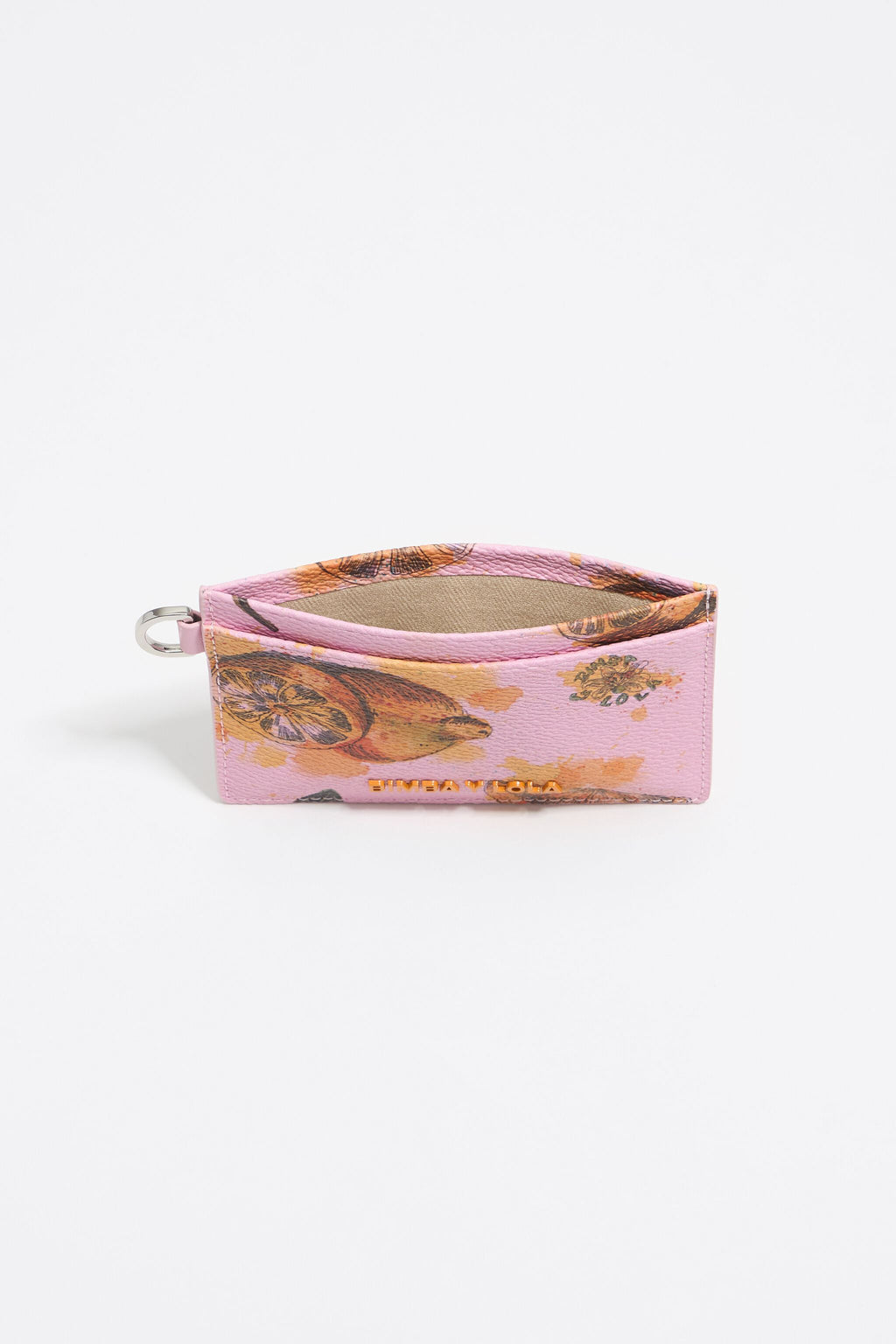 Pink Lemons pebbled card holder