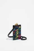 Black mock croc BIMBA logos card holder