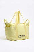 Large lemon woven beach bag
