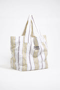 Lime linen maxi shopper bag