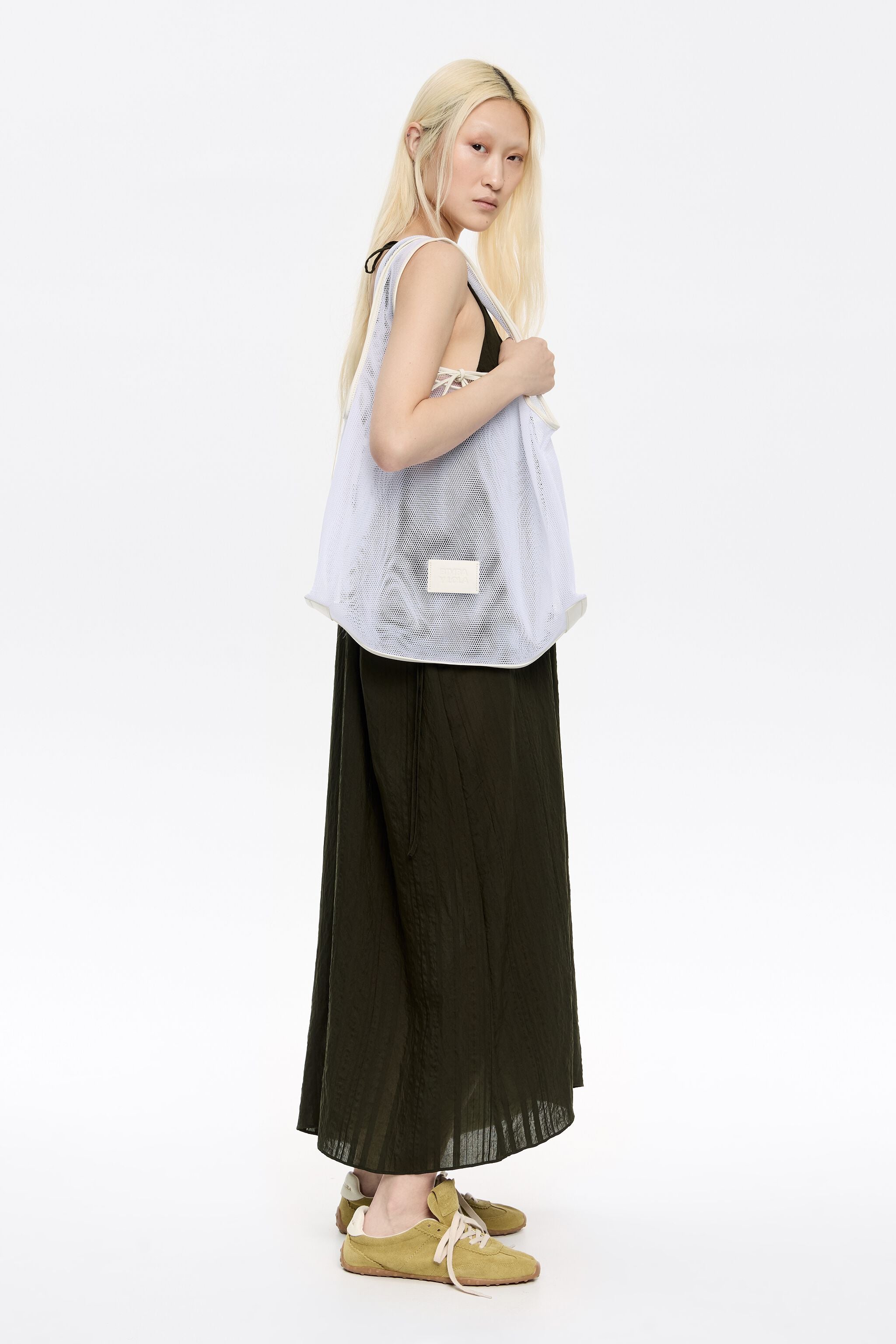 Large white mesh Paper bag