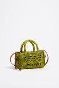Small lime raffia bag
