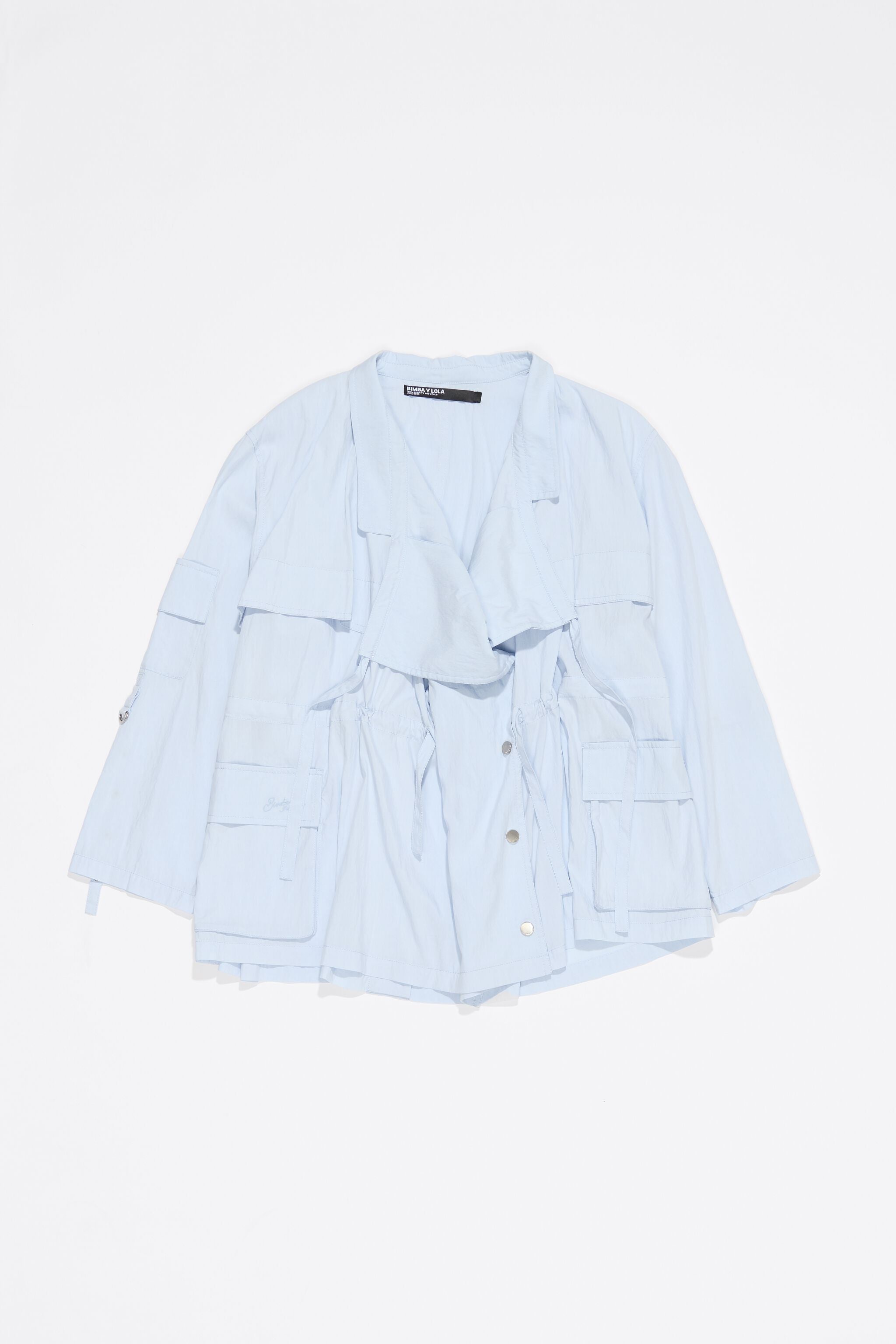 Light blue fluid double-breasted jacket