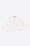 White straight denim jacket