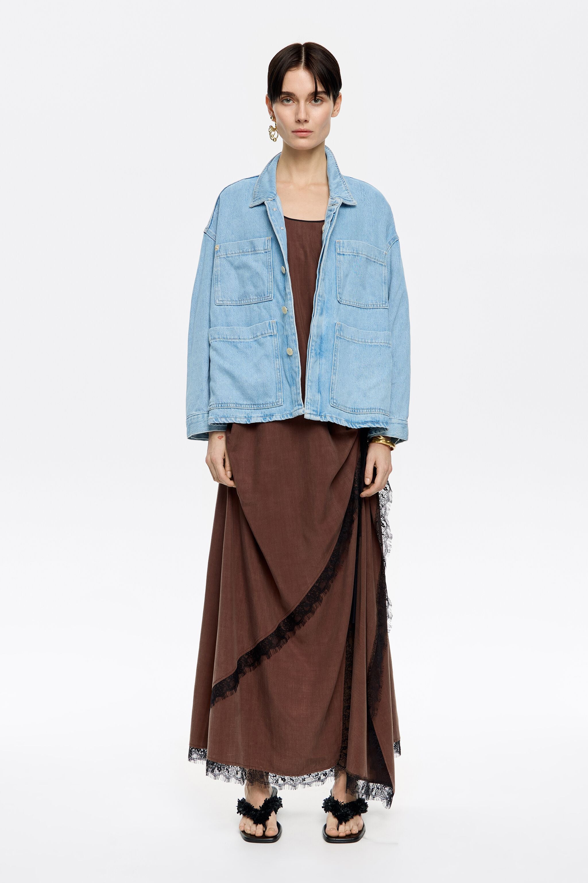 Light blue straight denim jacket