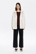 Ivory drawstring waist trench