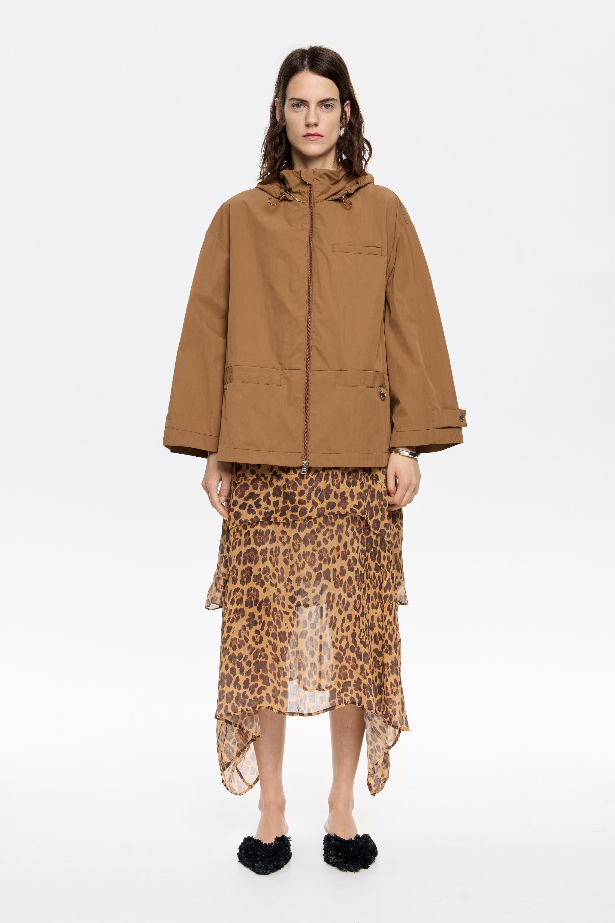 Light brown A-line trench