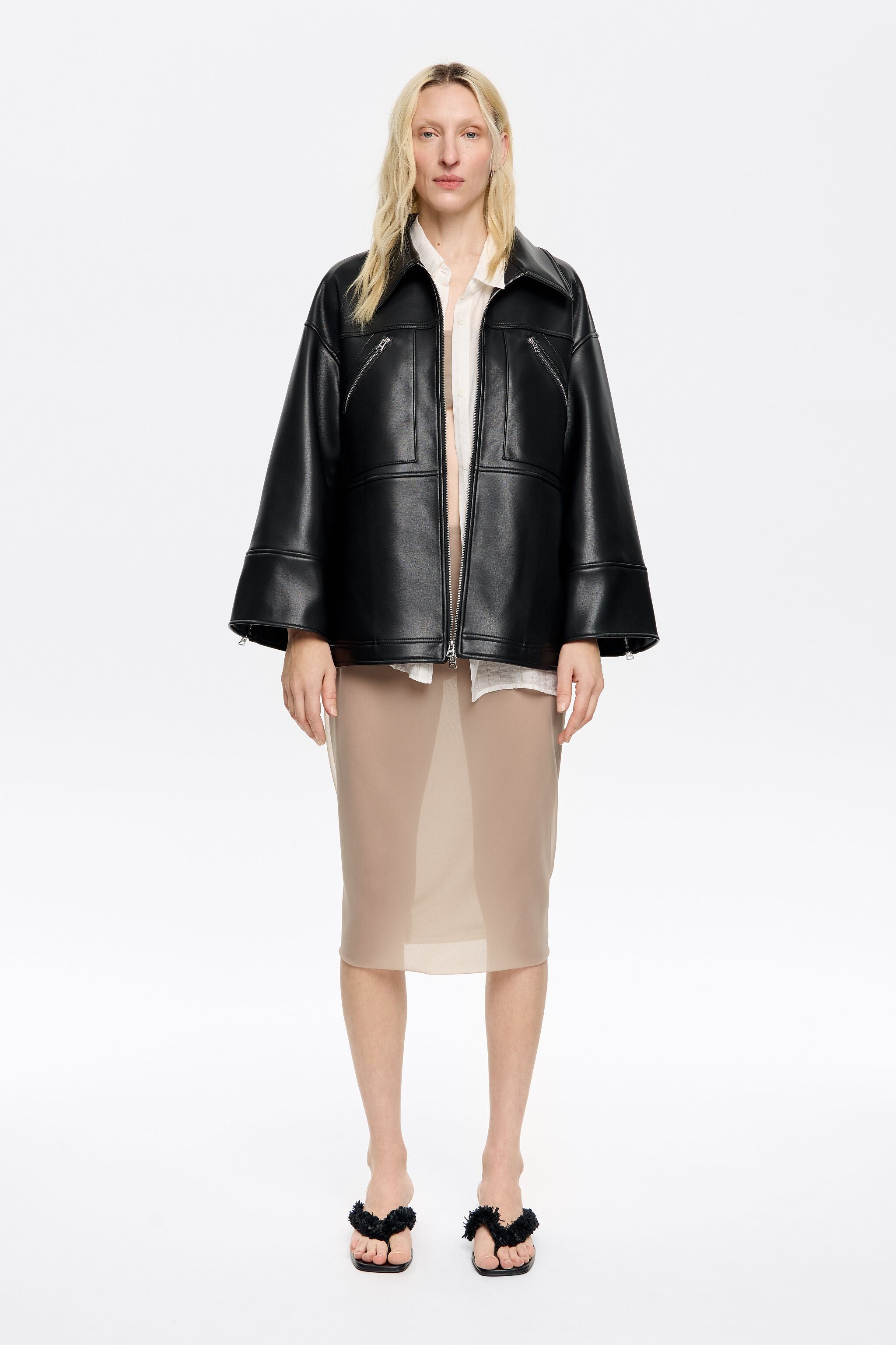 Black faux leather jacket