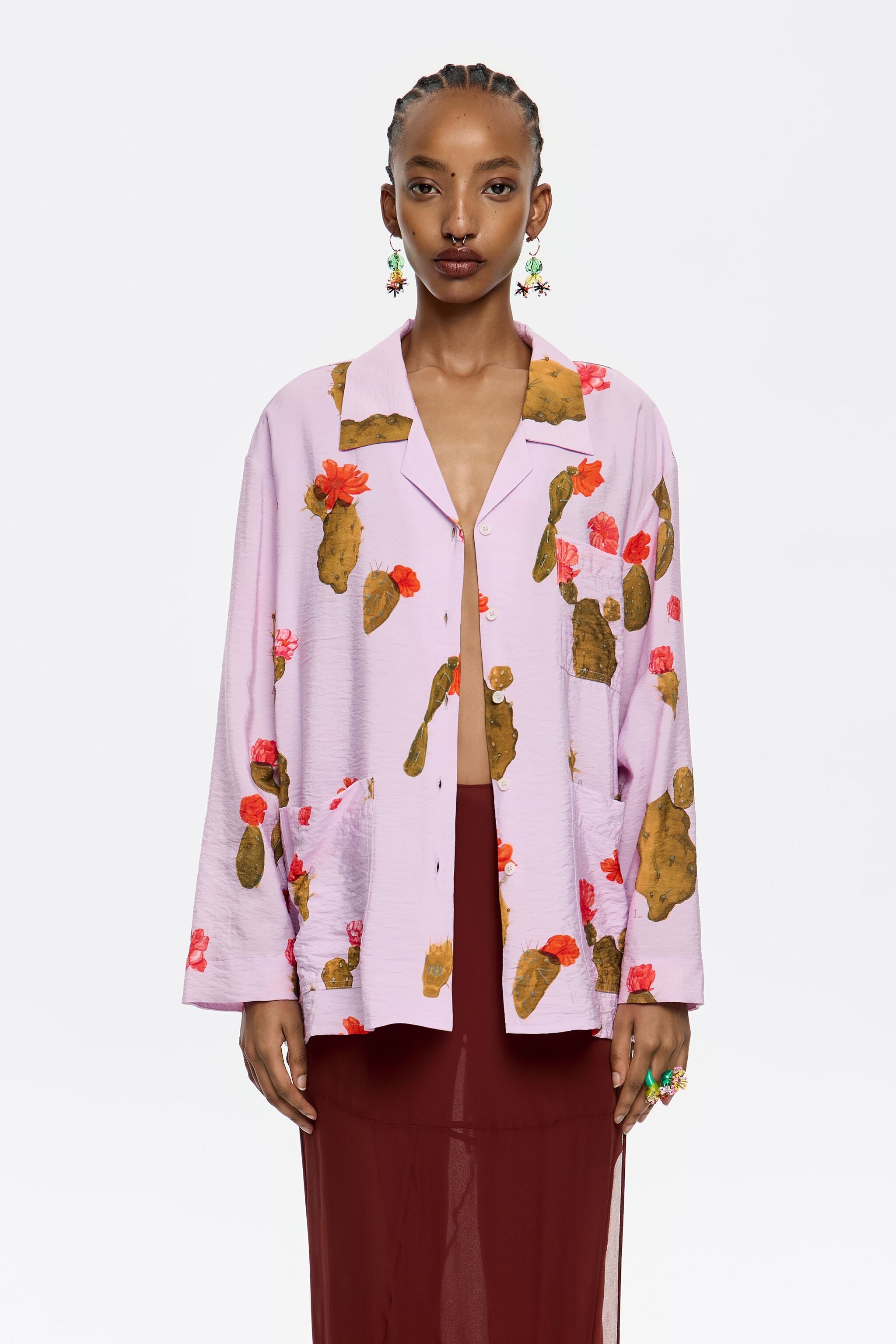Pink Cactus straight shirt
