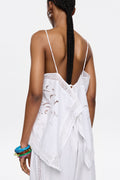 White embroidered vest top