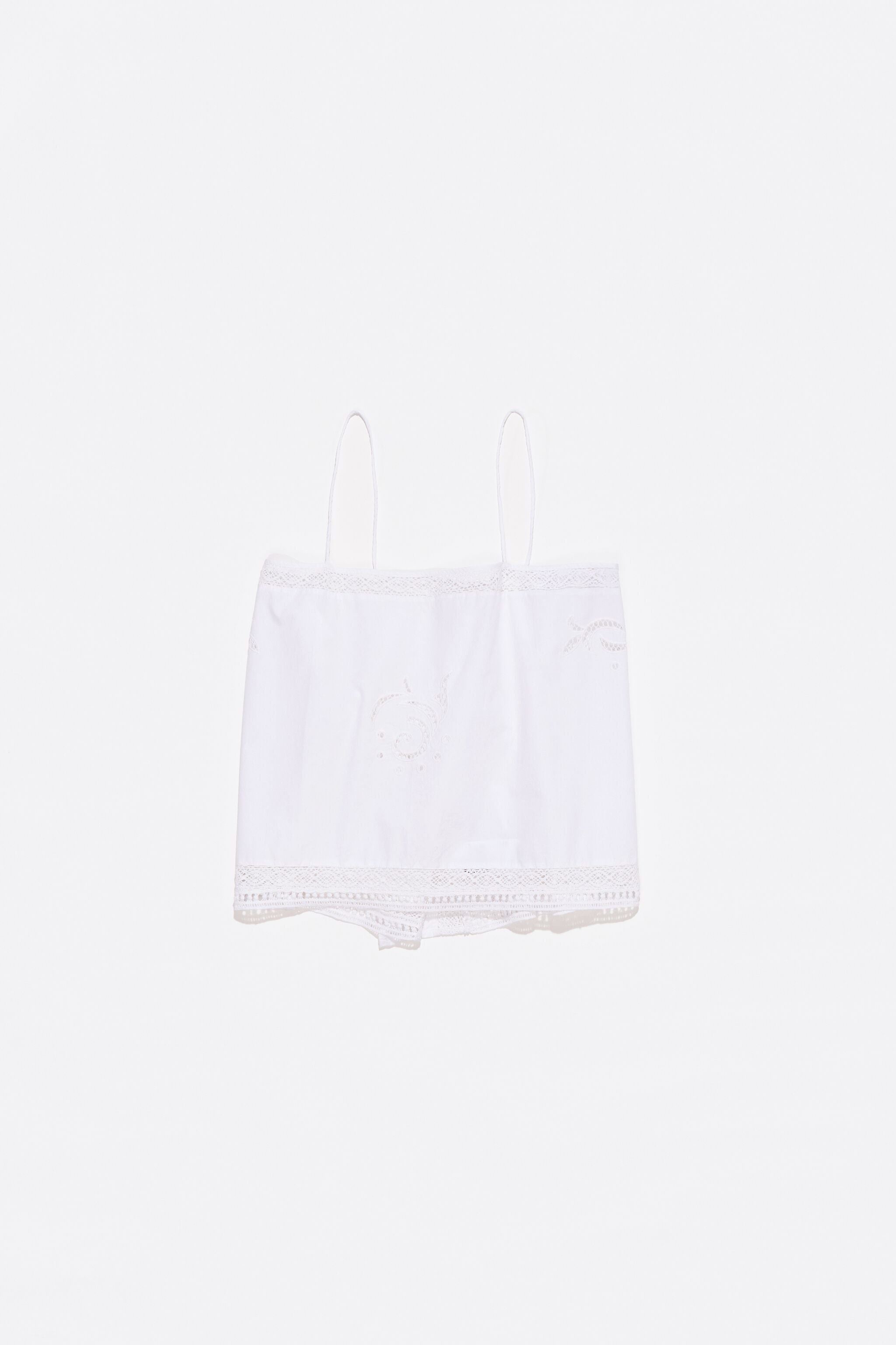 White embroidered vest top