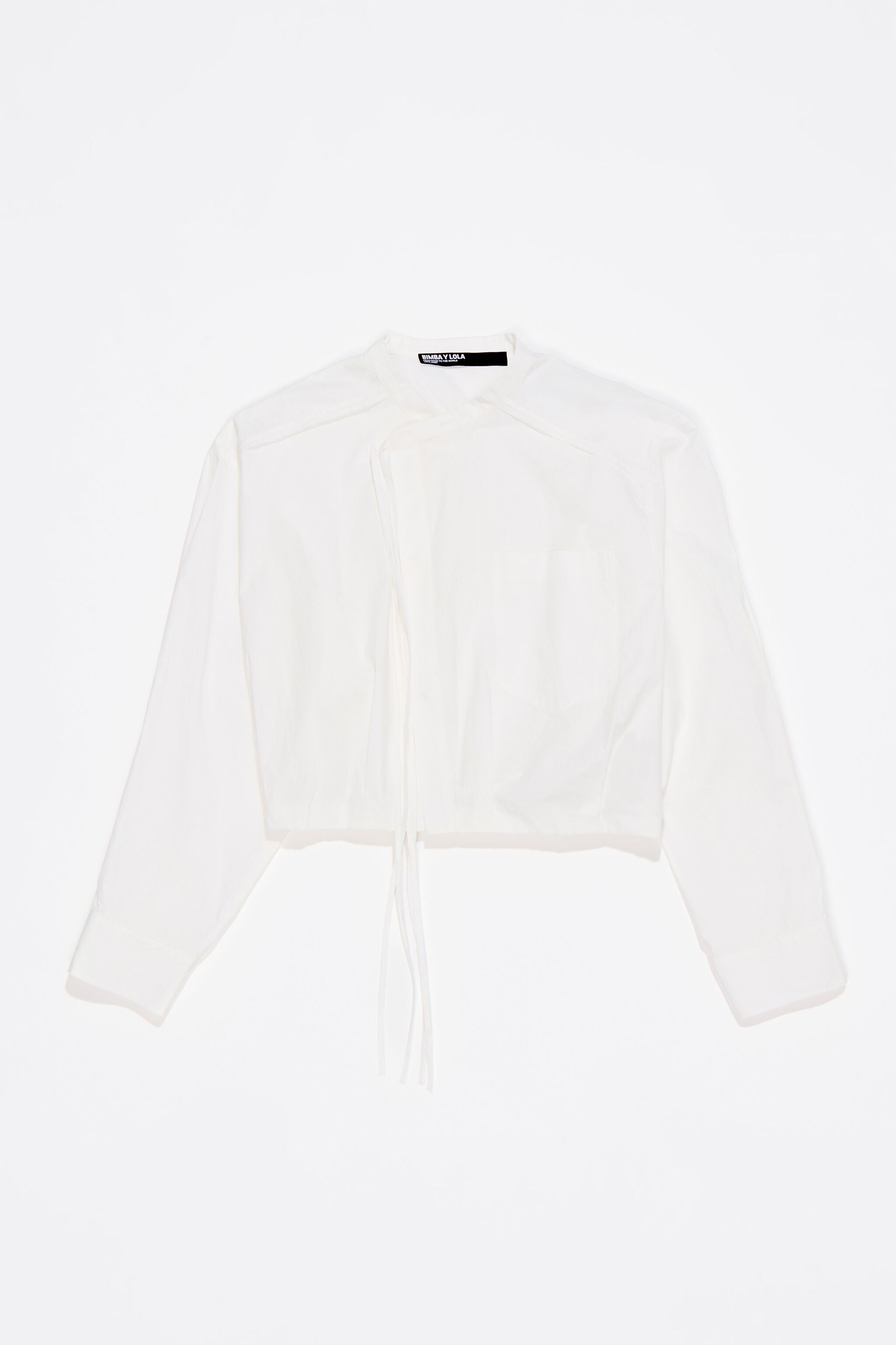 White balloon wrap shirt