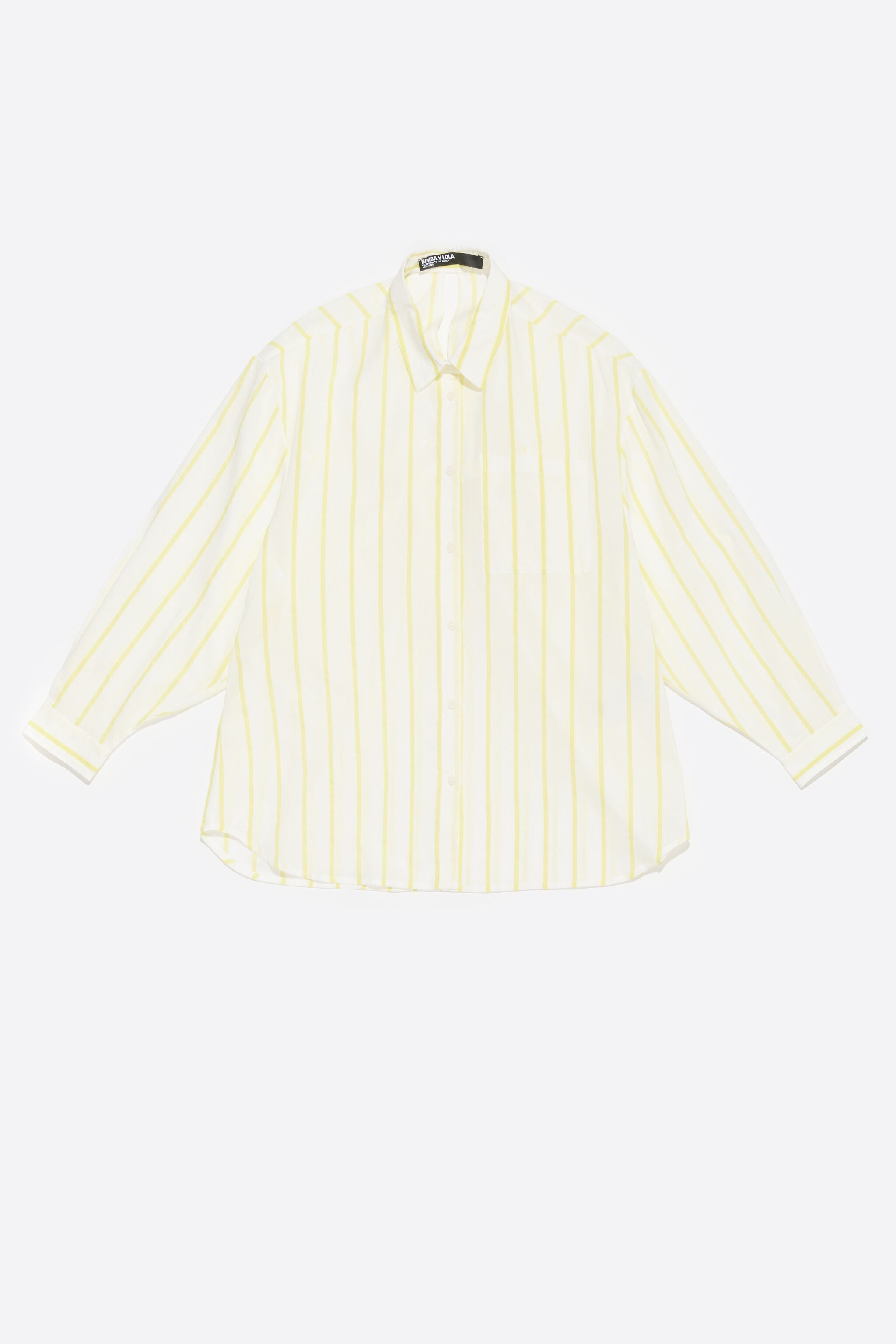 Yellow striped shirt with back knot