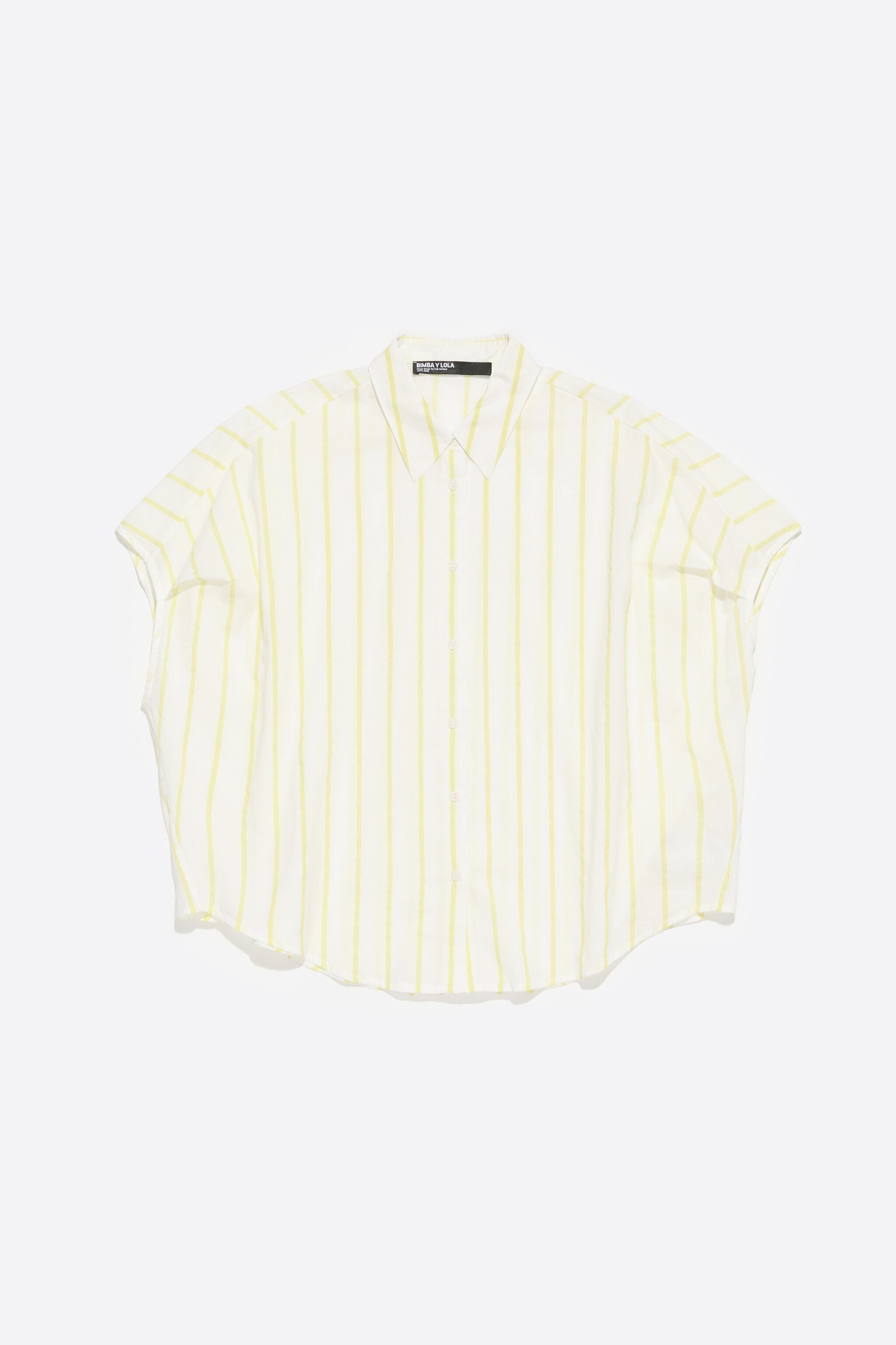 Yellow striped cape shirt
