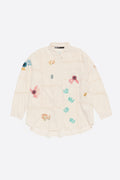 Off-white shirt with contrast embroidered trim