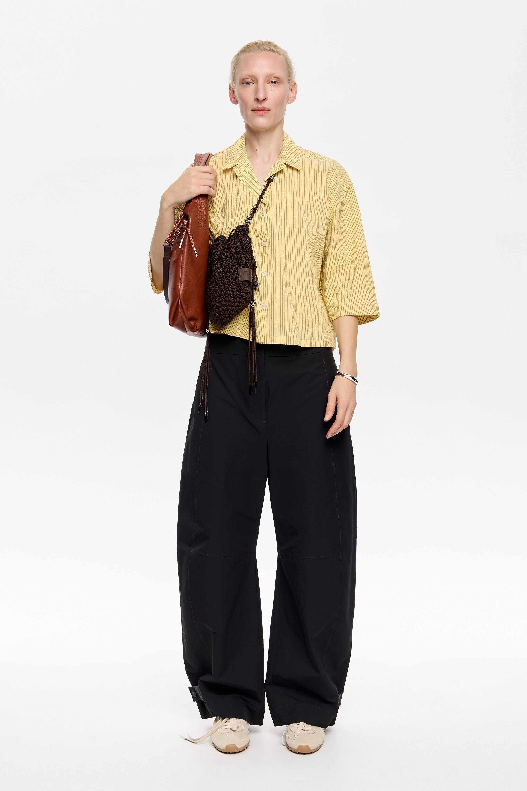 Yellow striped boxy shirt