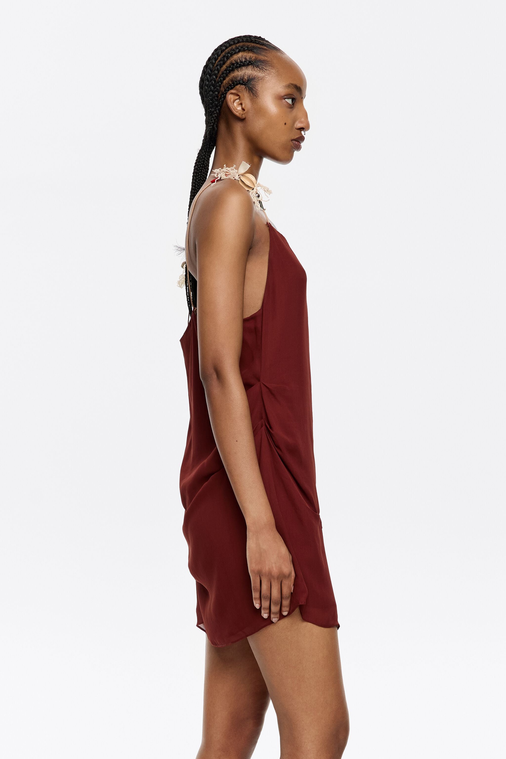Brown fancy vest top