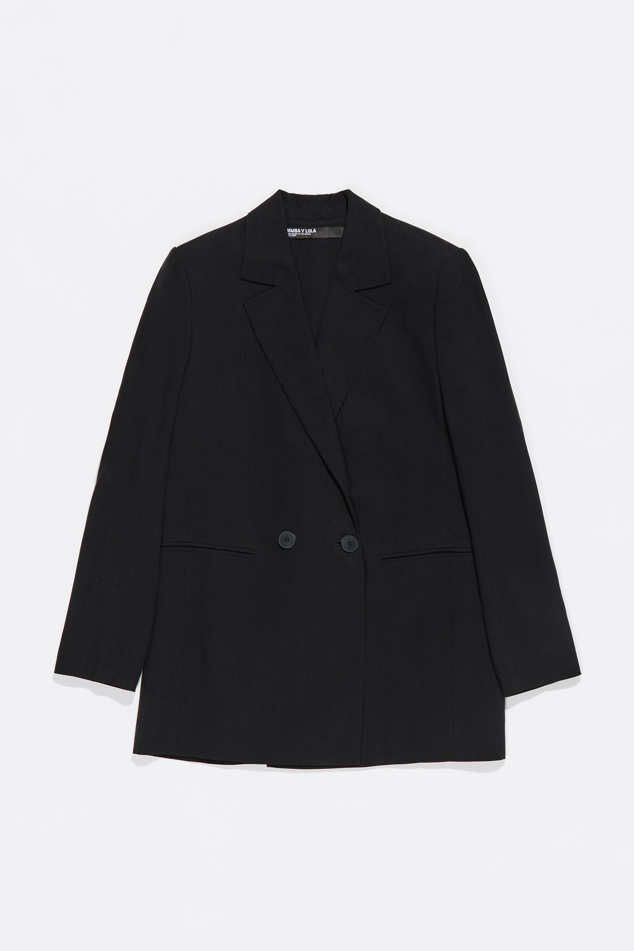 Black tailored double-breasted jacket