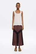 Dark brown A-line lace skirt