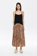 Beige Leopard A-line skirt