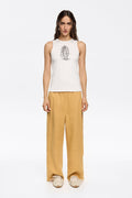 Mustard linen jogger trousers