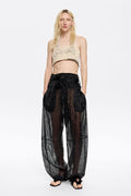 Black fancy harem trousers