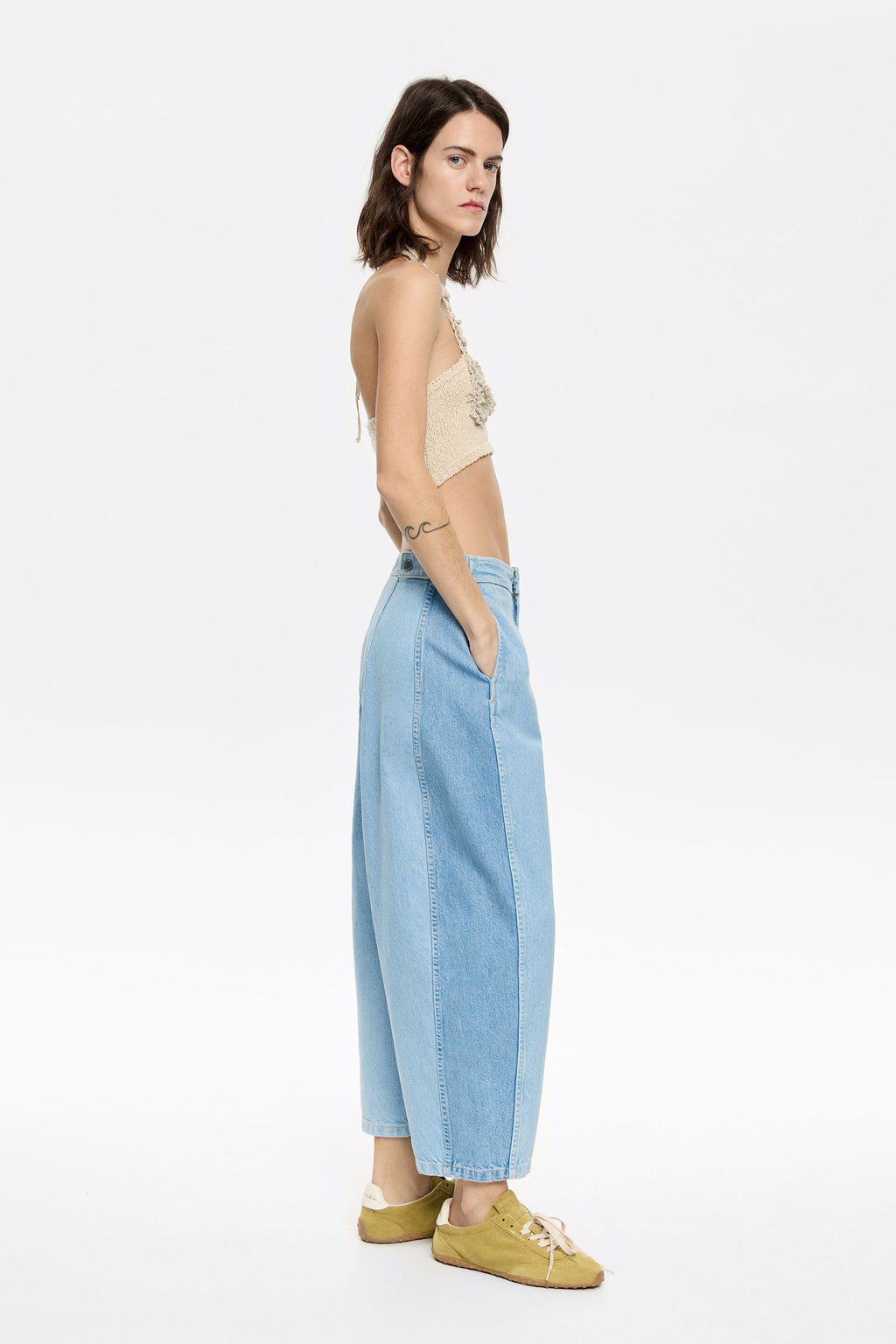 BARREL - Two-tone blue jeans