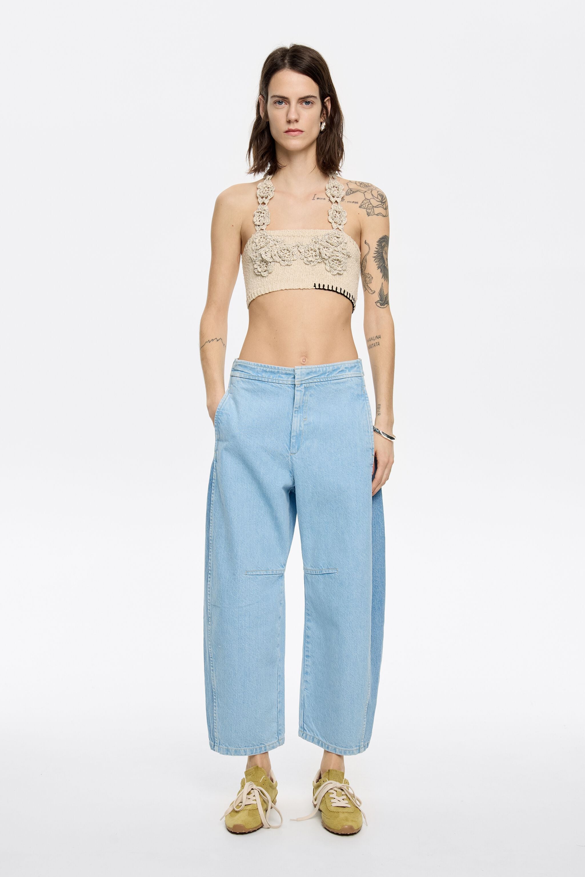 BARREL - Two-tone blue jeans