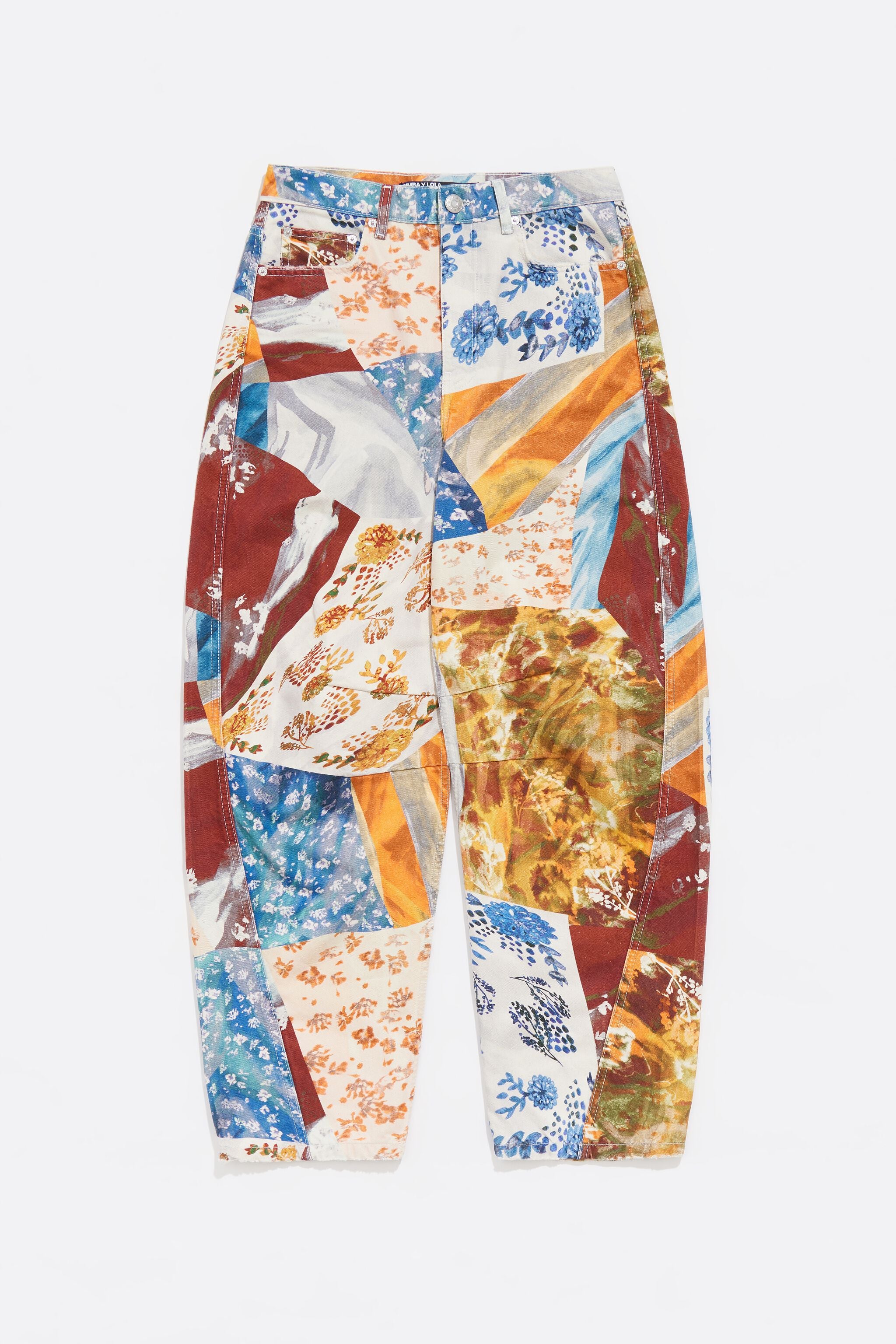 BARREL - Orange Patchwork jeans