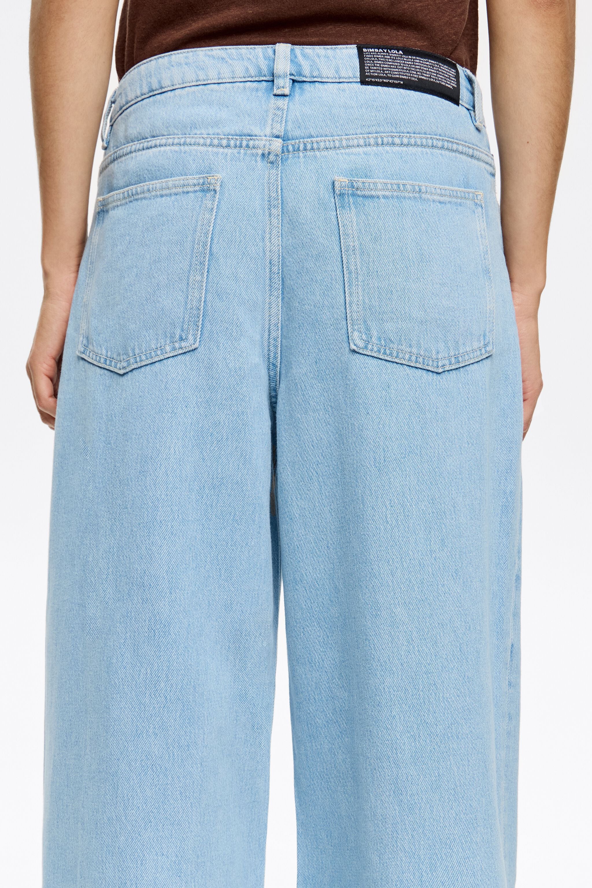Light blue wide denim trousers