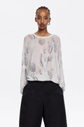 White lurex Cactus Lápiz sweater