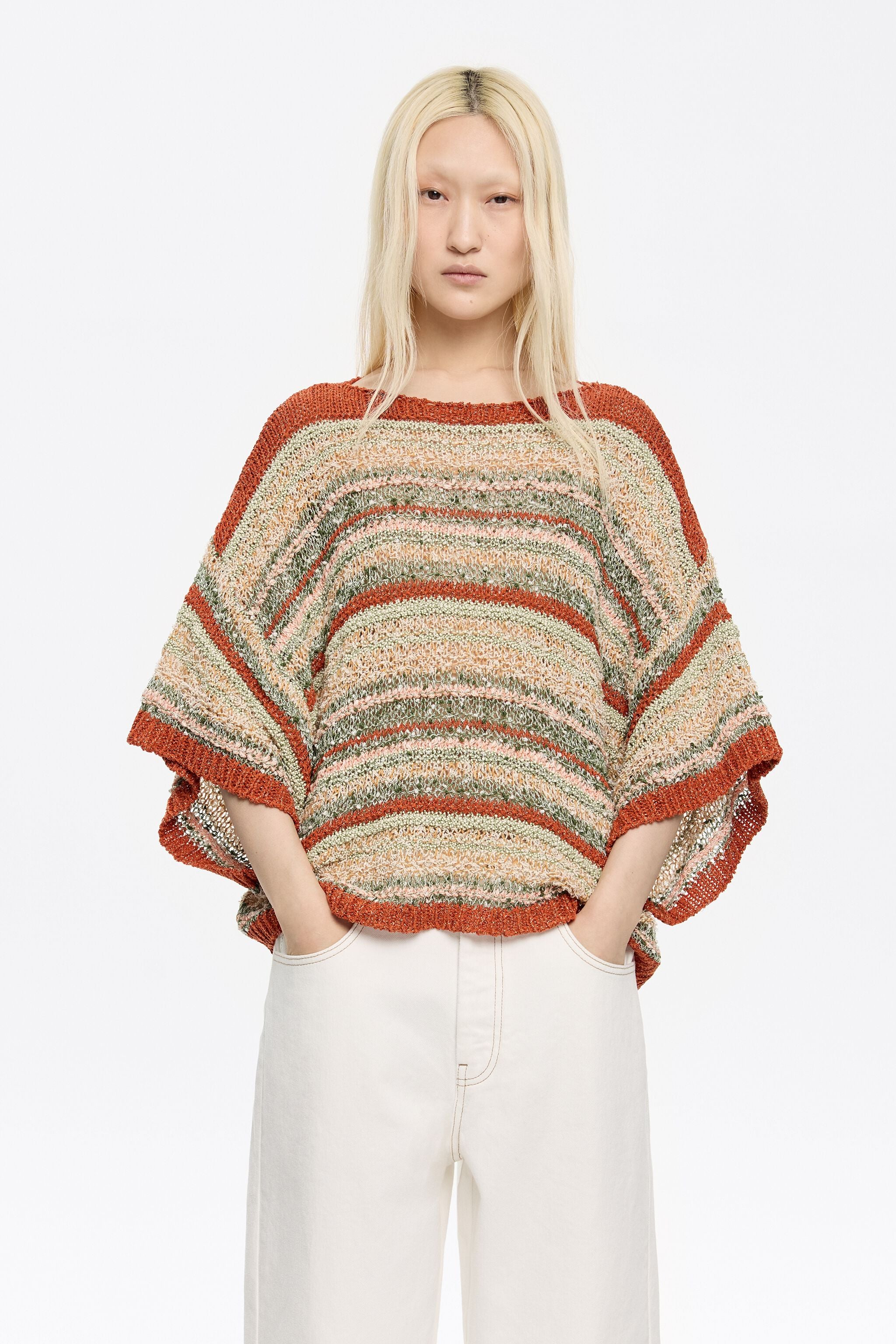 Green striped sweater