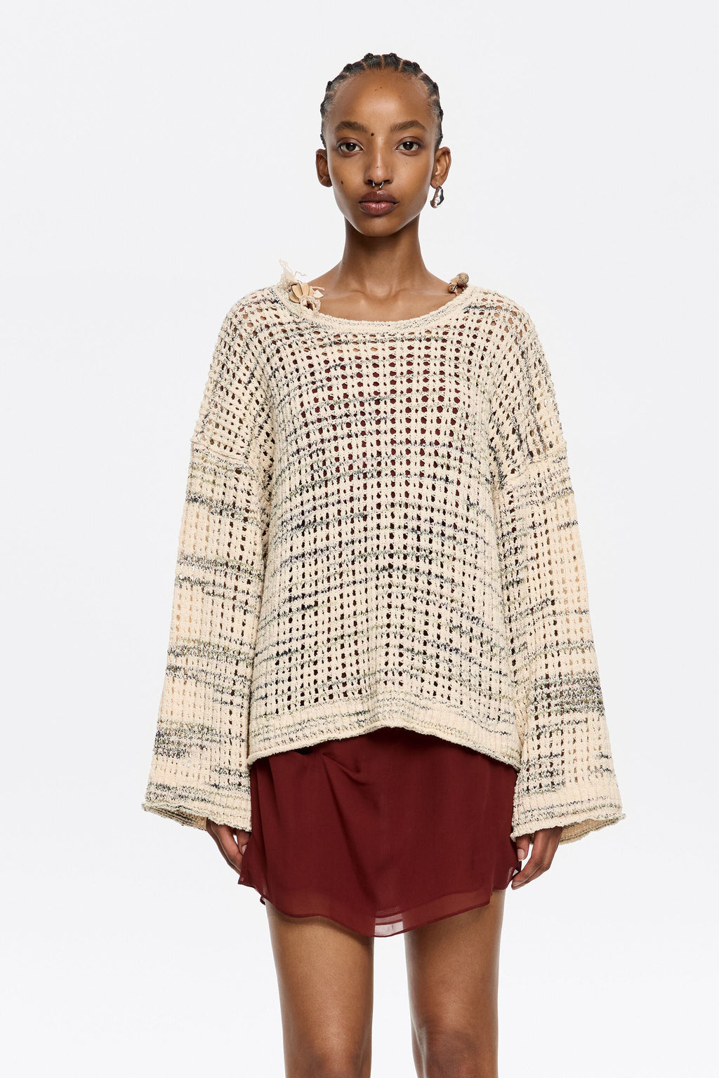 Ivory cotton boxy sweater
