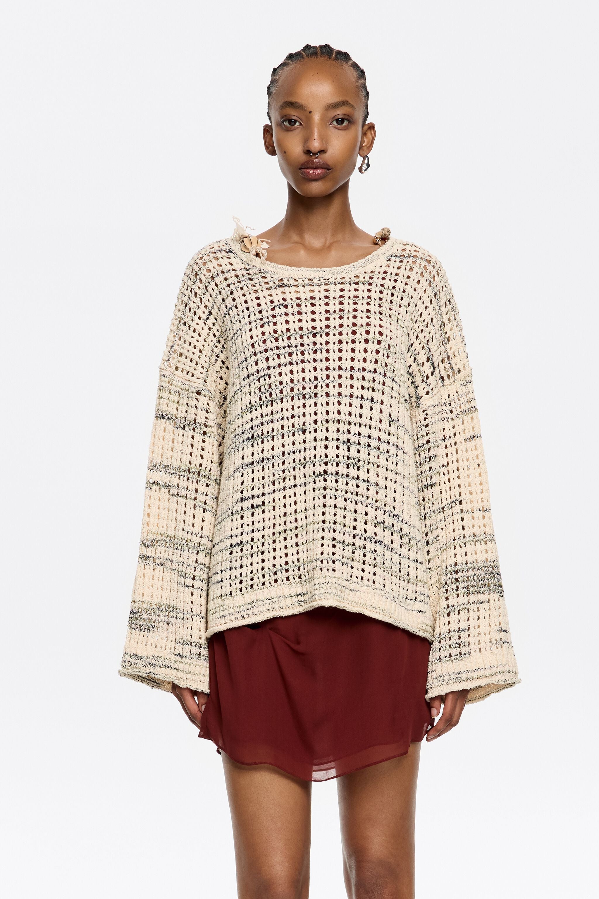 Ivory cotton boxy sweater