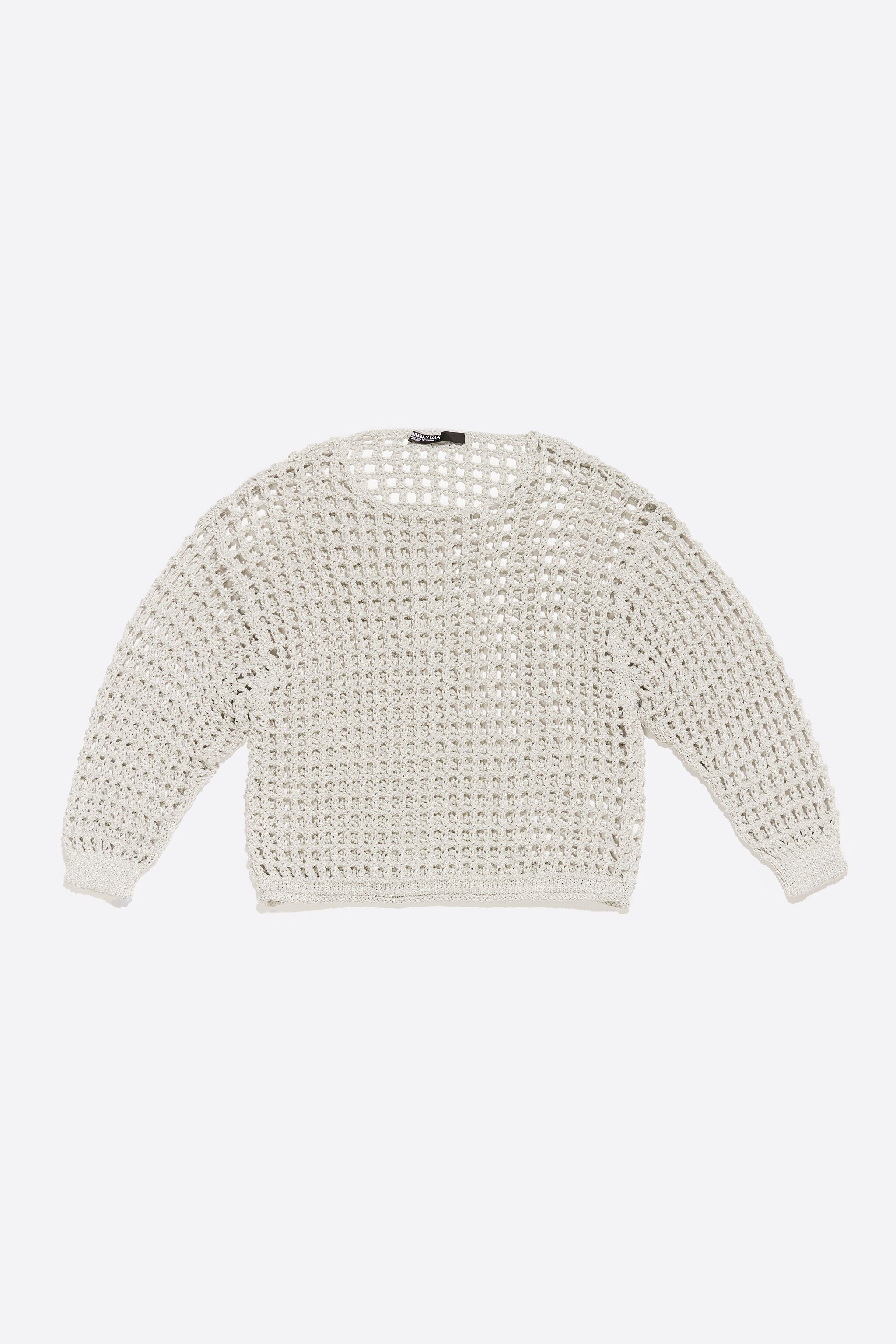 Silver openwork maxi jumper
