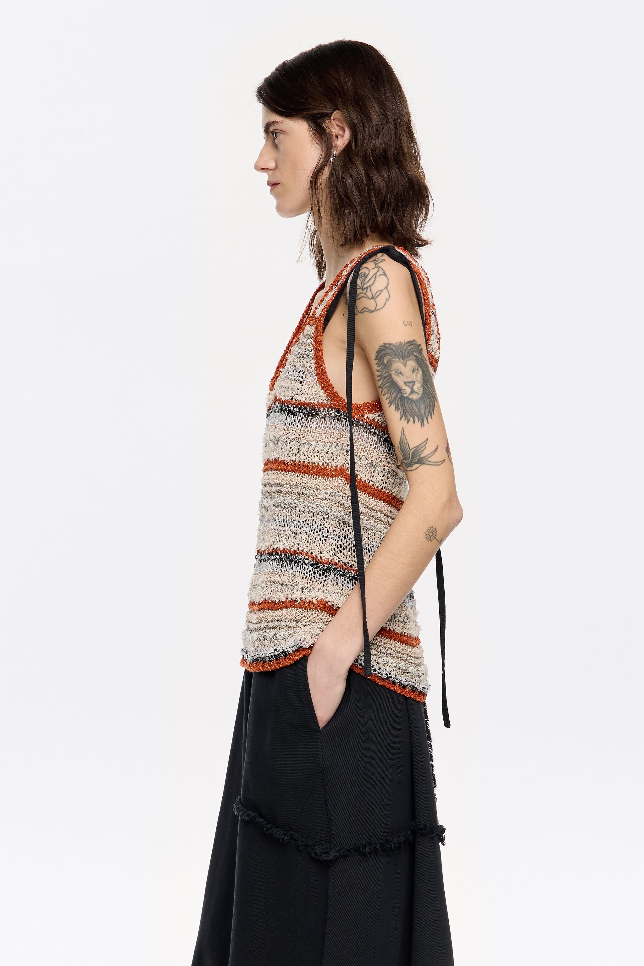 Sand striped top