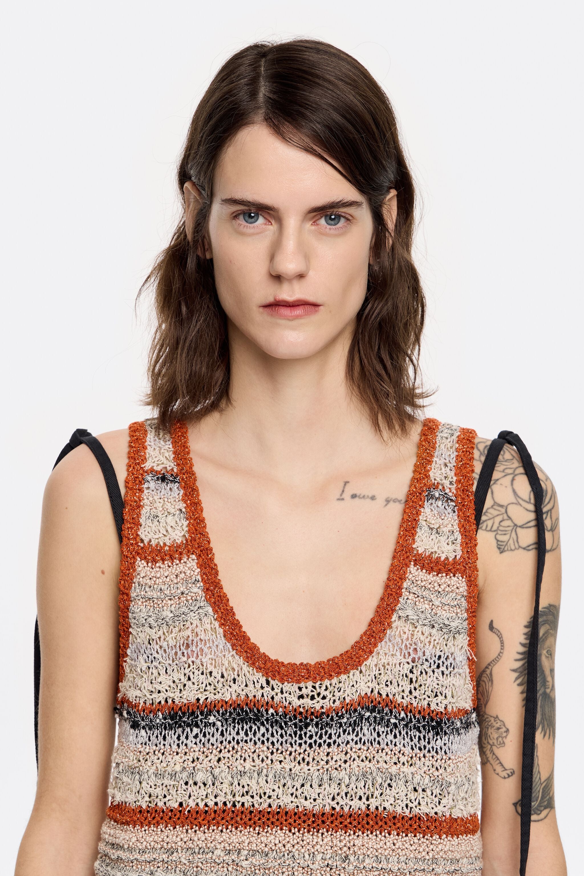 Sand striped top