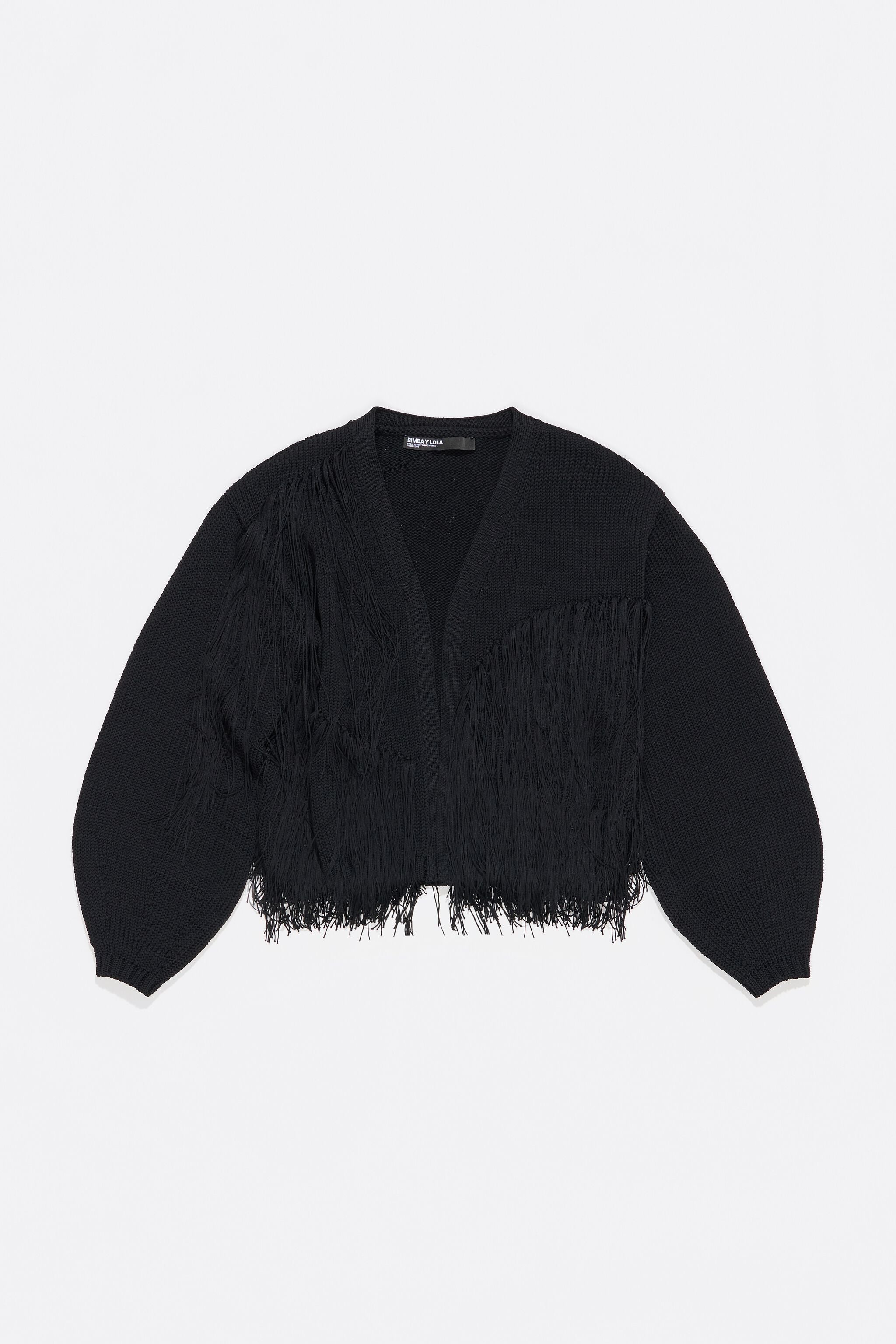 Black fringed cardigan