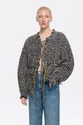 Long straight black cardigan