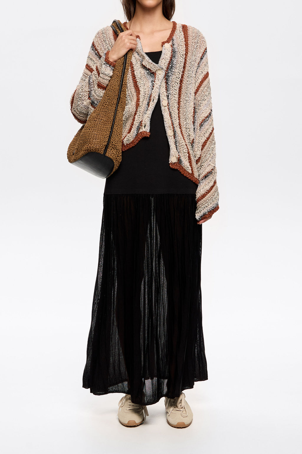 Sand striped cardigan