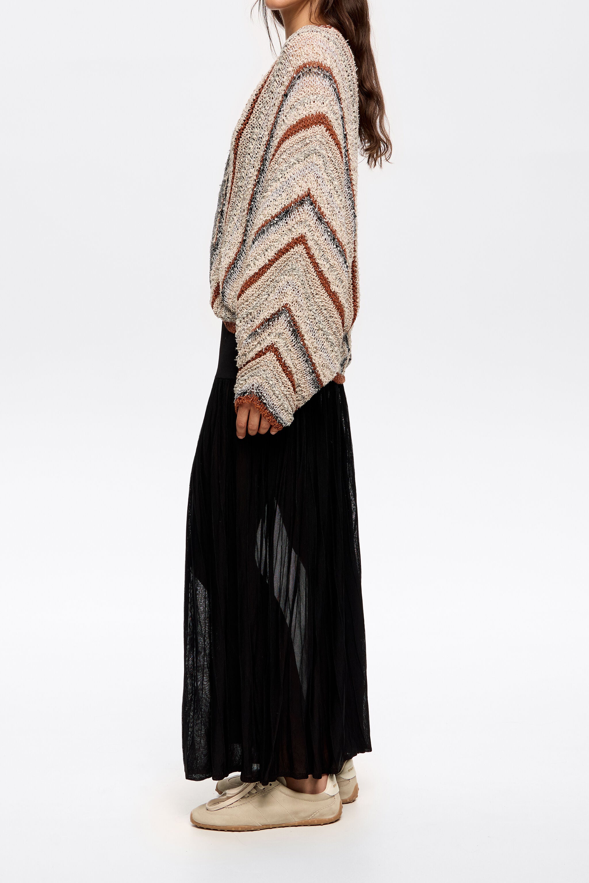 Sand striped cardigan